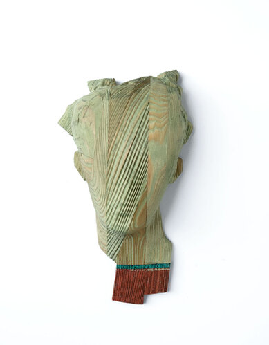 2025 - ink, acrylic on conifers - 25 x 14 x 6 cm