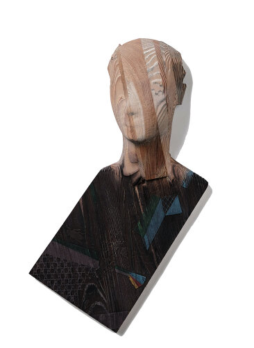 2021 - ink, acrylic on conifers - 42 x 11 x 6 cm