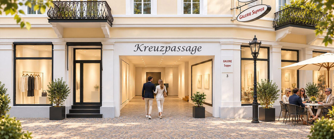 Our facilities in Baden-Baden It shows the front of the building where our gallery is located.